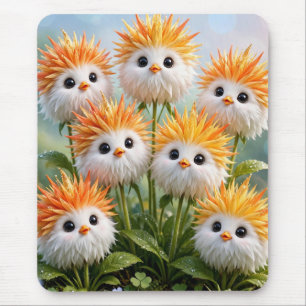 Süße Fantasy-Küken-Blumen-Garten  Mousepad