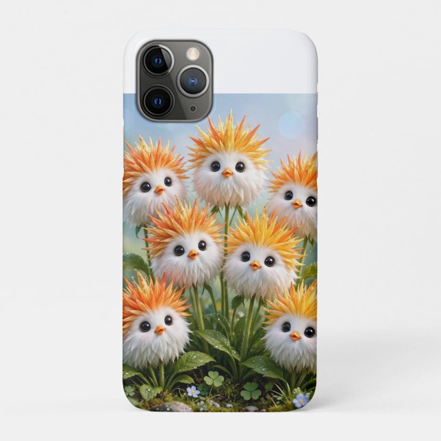 Süße Fantasy-Küken-Blumen-iPhone/iPad 11 Hülle (Rückseite)