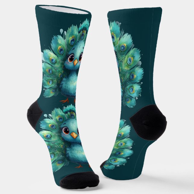 Süße Fantasy-launische Blaupfau  Socken (Gewinkelt)