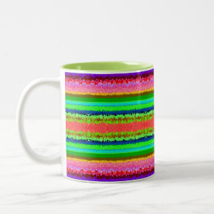 Süße farbenfrohe abstrakte Linien  Zweifarbige Tasse