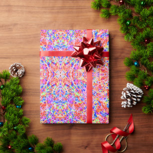 Süße farbenfrohe abstrakte Linienmalerei Geschenkpapier