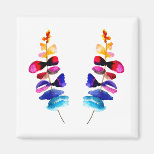 Süße farbenfrohe Blätter Aquarell Magnet