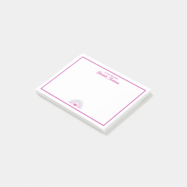 Süße farbenfrohe Boho-Regenbogen-Girly-Personalisi Post-it Klebezettel (angewinkelt)