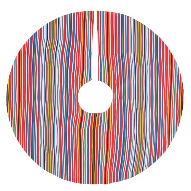 Süße farbenfrohe Dekorstreifen Polyester Weihnachtsbaumdecke (Vorderseite)