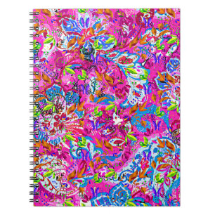 Süße farbenfrohe fantastische abstrakte Blüten Notizblock