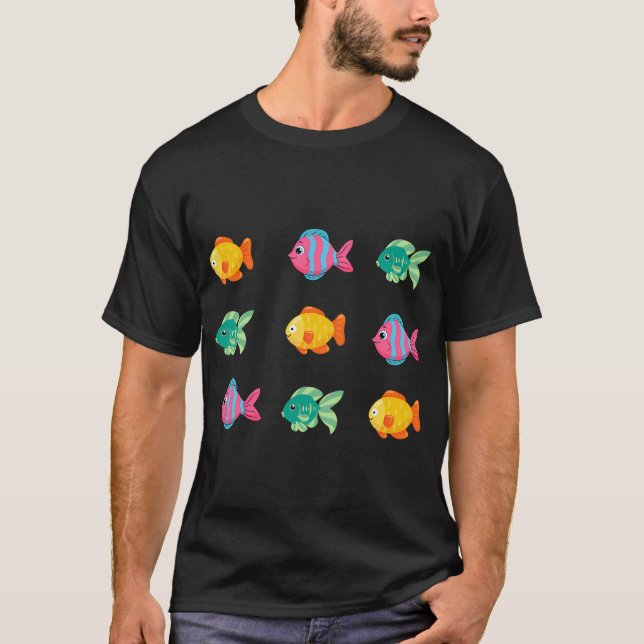 Süße farbenfrohe Fische T-Shirt (Vorderseite)