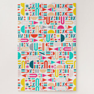 Süße farbenfrohe geometrische Formenmuster Puzzle