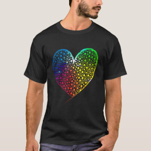 Süße farbenfrohe gepunktete Herz Internationaler P T-Shirt