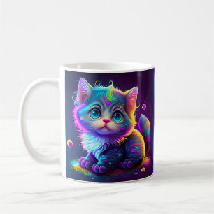 Süße farbenfrohe Katze Digitale Kunst-79827 Kaffeetasse