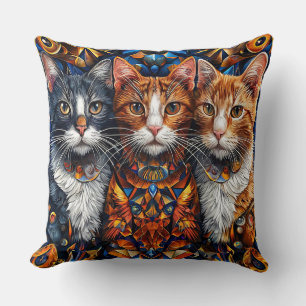 Süße farbenfrohe Katzen Kissen