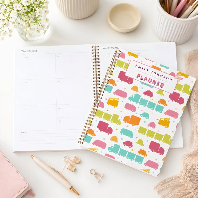 Süße farbenfrohe Kinder Hintergrund Benutzerdefini Planer (Cute Colorful Kids Background Custom Name Planner. )
