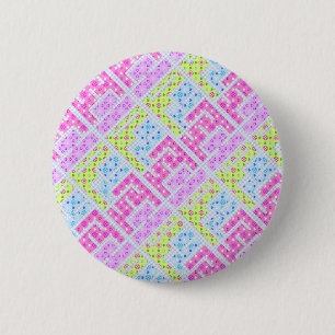 Süße farbenfrohe Mädchen geometrische Graffiti-Mus Button