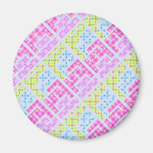 Süße farbenfrohe Mädchen geometrische Graffiti-Mus Magnet