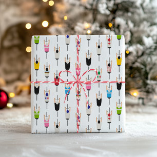 Süße farbenfrohe nationale Radfahrer Illustrations Geschenkpapier