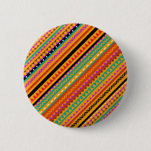 Süße farbenfrohe native aztekische Musterdesign Button