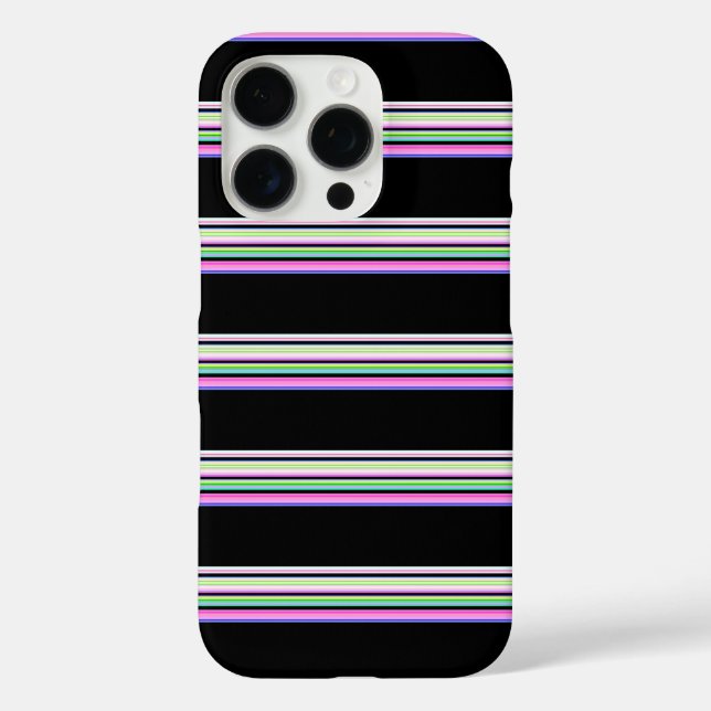 Süße farbenfrohe Neonstreifen Case-Mate iPhone Hülle (Rückseite)