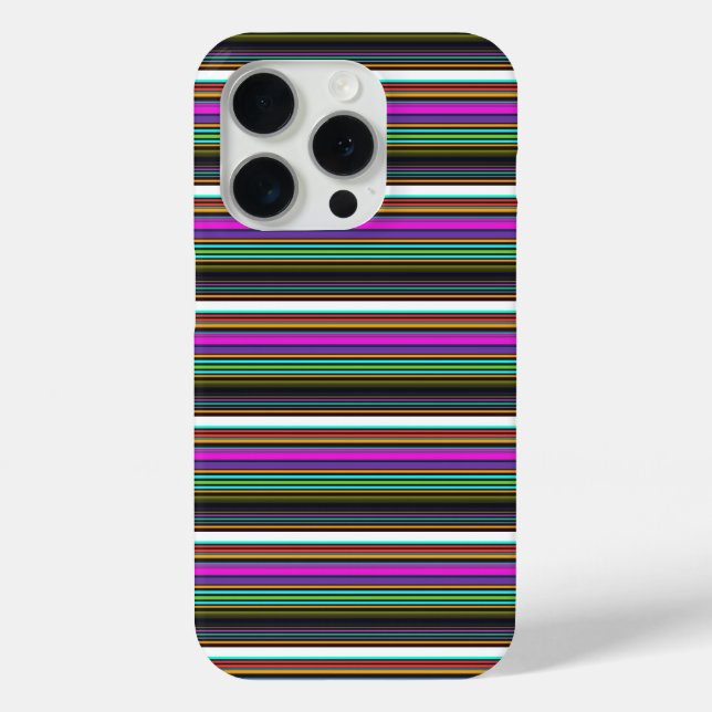 Süße farbenfrohe Neonstreifen Case-Mate iPhone Hülle (Rückseite)