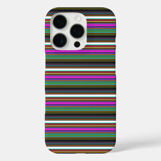 Süße farbenfrohe Neonstreifen Case-Mate iPhone Hülle (Rückseite)