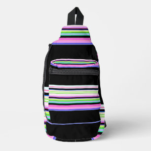 Süße farbenfrohe Neonstreifen Crossbody Bag