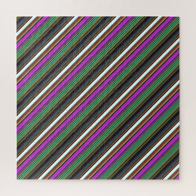 Süße farbenfrohe Neonstreifen Puzzle (Vertikal)