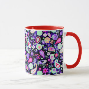 Süße farbenfrohe Paisleymuster Tasse