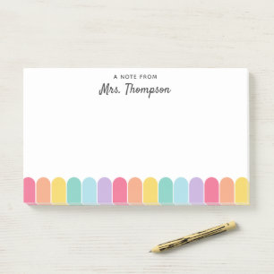 Süße farbenfrohe Regenbogenbogen-Personalisierte L Post-it Klebezettel