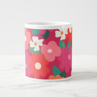 Süße farbenfrohe Retro-Blumen         Jumbo-Tasse