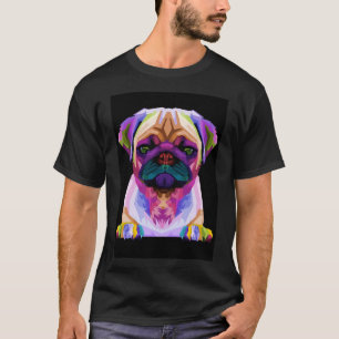 Süße farbenfrohe Retro-Pop-Art-Mops 433 T-Shirt