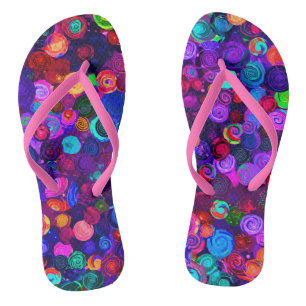 Süße farbenfrohe Spiral-Kosmos-Muster Flip Flops