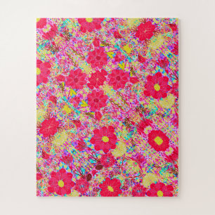 Süße farbenfrohe strahlende Blumen Puzzle