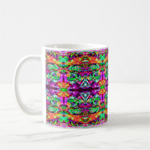 Süße farbenfrohe symmetrische abstrakte neon-triba kaffeetasse