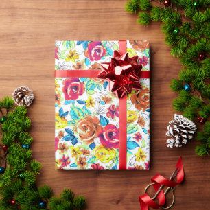 Süße farbenfrohe Vintage-Rosen-Muster Geschenkpapier