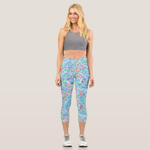 Süße farbenfrohe Vintage-Wirbelblumen Capri Leggings