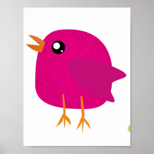 Süße farbenfrohe Vögel Poster