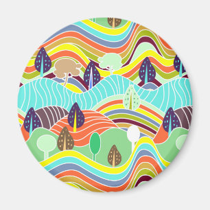 Süße farbenfrohe Waldmuster Magnet