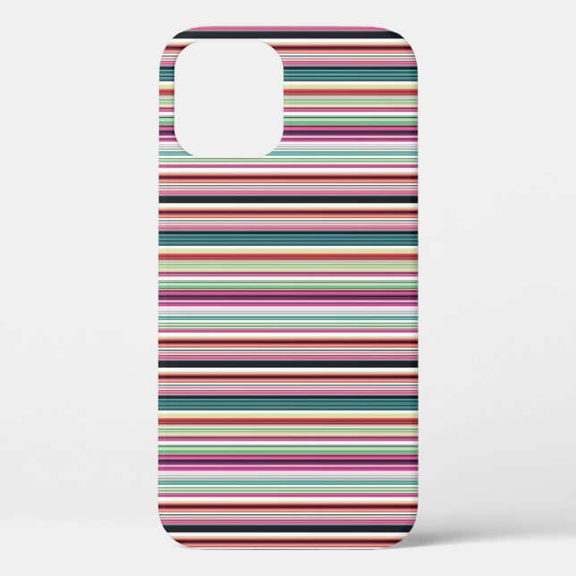 Süße farbenfrohe weiße Streifen Case-Mate iPhone Hülle (Rückseite)