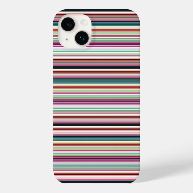 Süße farbenfrohe weiße Streifen Case-Mate iPhone Hülle (Rückseite)