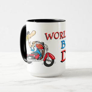Süße farbenfrohe Welt bester Biker-Vater Tasse