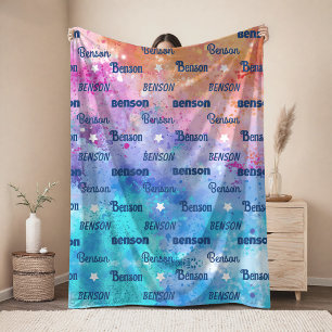 Süße farbenfrohe wiederholende Namens-Personalisie Fleecedecke