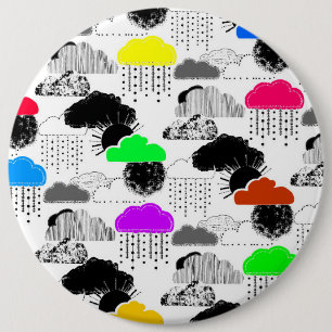 Süße farbenfrohe Wolkenmuster Button