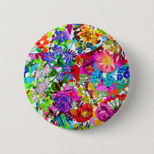 Süße farbenfrohe Zauberblumen Button