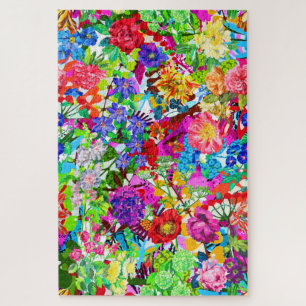 Süße farbenfrohe Zauberblumen Puzzle