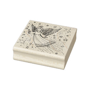 Süße Farbgebung Kunst Schutzengel Gummistempel