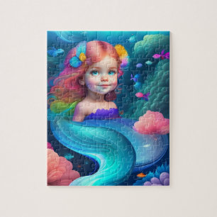 Süße Farbige Kleine Niedliche Meerjungfrau Puzzle