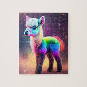 Süße Farbige Niedliche Fluffige Kleine Lama Puzzle