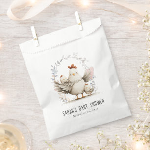 Süße Farm-Mama und Baby-Küken Blumen-Baby-Party Geschenktütchen
