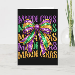 Süße Fat Tuesday Mardi Gras Coquette Schleife Kind Karte