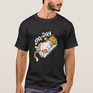 Süße faul Katze Spa-Tag Wellness Katzenhalter T-Shirt