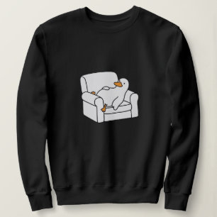 Süße faule Ente auf Sessel Lustige minimalistische Sweatshirt