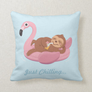 Süße faule Faultier-Rosa-Flamingo-Schwimmhilfe-Som Kissen